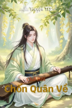 Bìa truyện Chốn Quân Về với hình ảnh thiếu niên và cô hồn dưới ánh trăng.