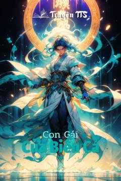 Bìa truyện Con Gái Của Biển Cả với hình ảnh nàng tiên cá và người yêu.