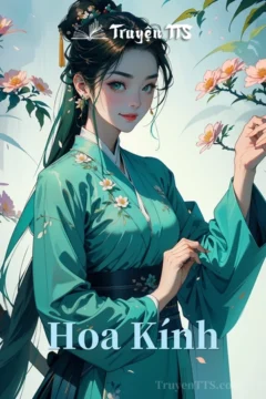 Bìa truyện Hoa Kính với hình ảnh cửa hàng hoa và nữ chủ nhân bí ẩn.