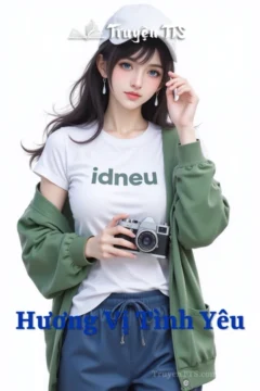 Ảnh bìa truyện Hương Vị Tình Yêu, với hình ảnh cặp đôi học sinh trong khu vườn trường.