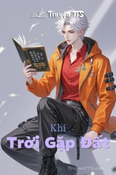 Bìa truyện Khi Trời Gặp Đất với hình ảnh hai cô gái song sinh và một người đàn ông.