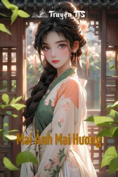 Bìa truyện Mai Ảnh Mai Hương với hình ảnh mai nở đỏ rực giữa tuyết trắng.