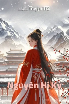 Bìa truyện Nguyên Hi Kỷ với hình ảnh thiếu nữ áo xanh đứng trước cung cấm.