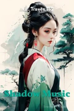 Bìa sách Shadow Music với hình ảnh Công nương Gabrielle và Lãnh chúa Colm MacHugh