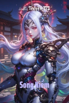 Bìa truyện Song Kiếm với nhân vật chính Đường Hoa đang chiến đấu trong thế giới game tiên hiệp.