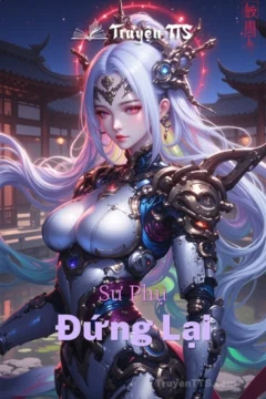 Bìa truyện Sư Phụ Đứng Lại với hình ảnh nhân vật chính trong bối cảnh game ảo.