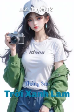 Bìa truyện Tháng Sáu Trời Xanh Lam với hình ảnh cô gái và chàng trai.