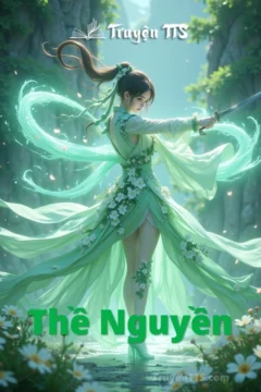 Bìa truyện Thề Nguyền với hình ảnh hai nhân vật chính dưới tàng hướng dương.