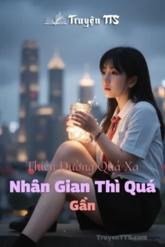 Bìa truyện Thiên Đường Quá Xa, Nhân Gian Thì Quá Gần với hình ảnh cặp đôi Trần Mặc và Miêu Uyển.