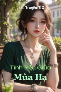 Bìa truyện Tình Yêu Giữa Mùa Hạ với hình ảnh hai nhân vật chính đứng cạnh nhau trên bãi biển.