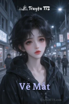 Hình ảnh bìa truyện Vẽ Mắt của Lâu Vũ Tình, với họa sĩ và cô gái bước ra từ tranh.