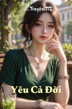 Bìa truyện Yêu Cả Đời với hình ảnh cô gái trẻ và chàng trai bí ẩn.