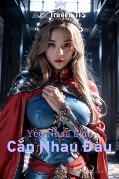 Bìa truyện Yêu Nhau Lắm Cắn Nhau Đau với nhân vật chính trong bối cảnh game.