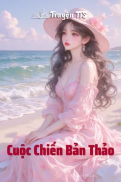 Ảnh bìa truyện Cuộc Chiến Bản Thảo, thể hiện cuộc đối đầu hài hước giữa biên tập viên và tác giả.