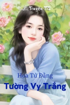 Ảnh bìa truyện Tường Vy Trắng với hình ảnh cô gái buồn dưới tán hoa tử đằng.