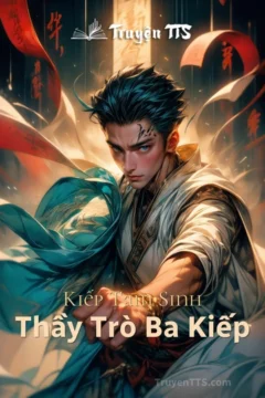 Bìa truyện Thầy Trò Ba Kiếp với hình ảnh hai nhân vật sư đồ trong trang phục cổ trang.
