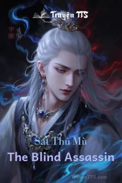 Bìa truyện The Blind Assassin với hình ảnh nhân vật trong không gian u tối